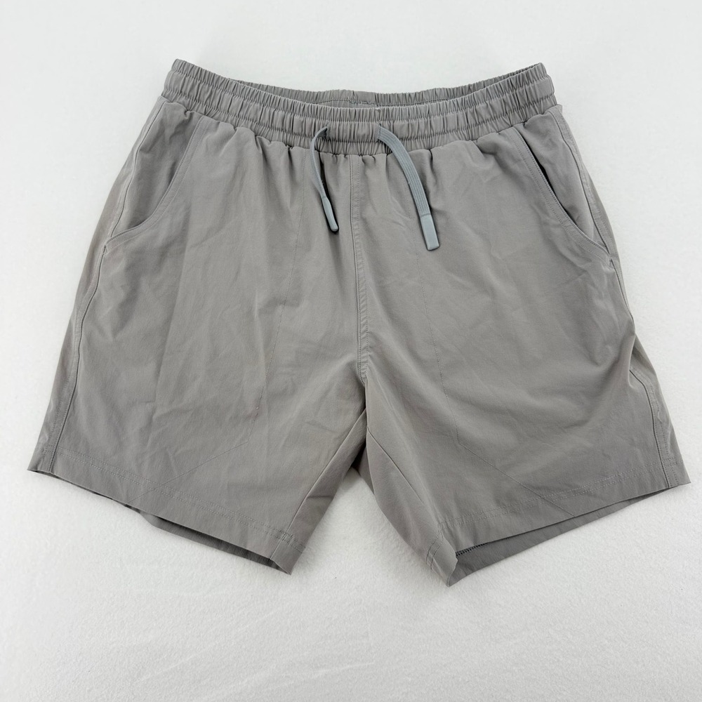 Bearbottom Echo Lined Athletic Shorts Mens Med Gray 7" Inseam Stretch Excellent